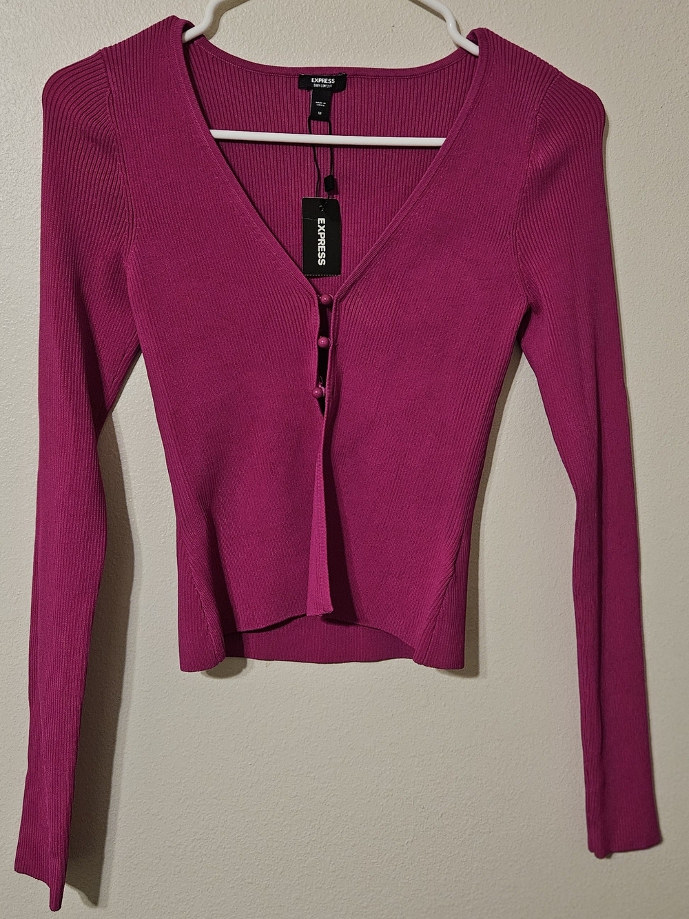 Express Pink Cardigan size Medium, new with tags.